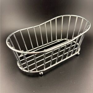 Footed Wire Basket Storage Bathroom Organizer/Caddy - Silver